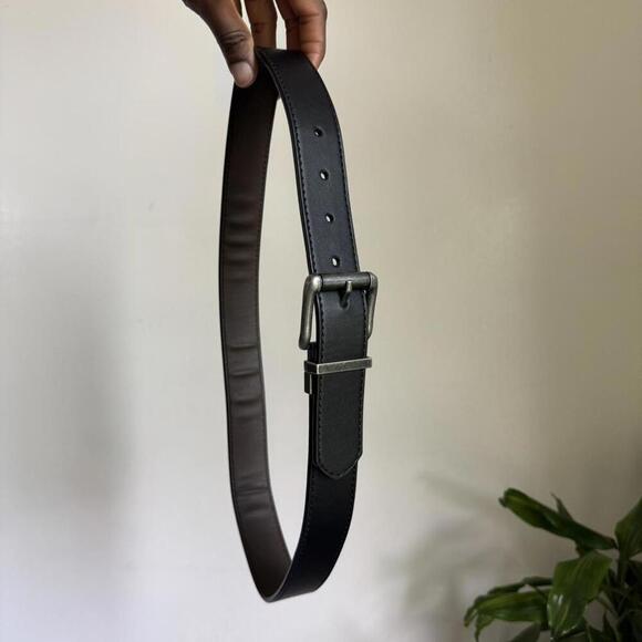 Vintage unisex Black‎ Minimaliste preppy leather belt size 32/80 main image 5